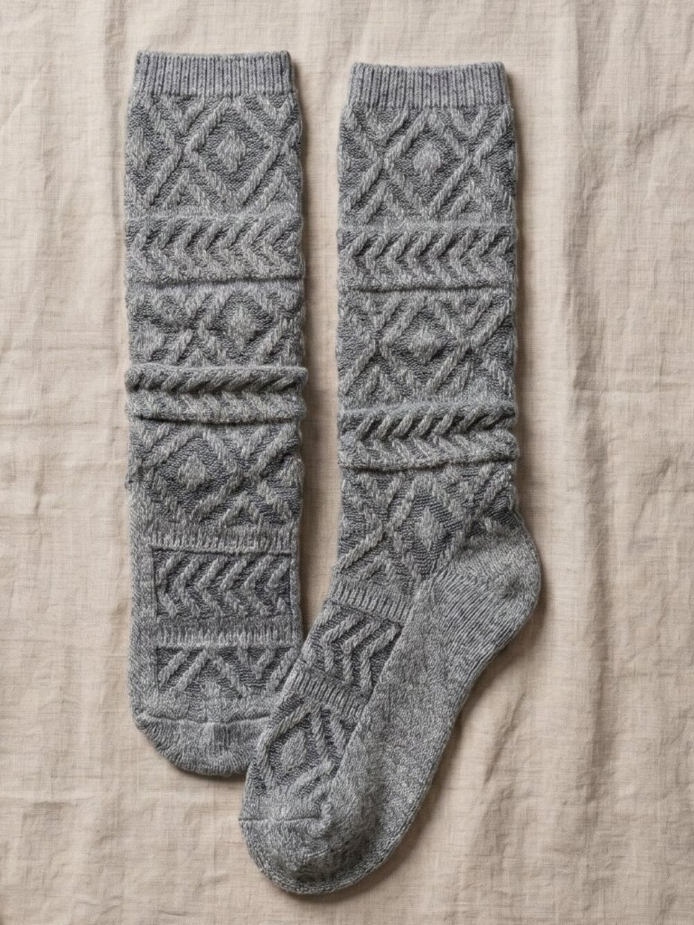 American Eagle Grey Geometric Knit Boot Socks - NWT